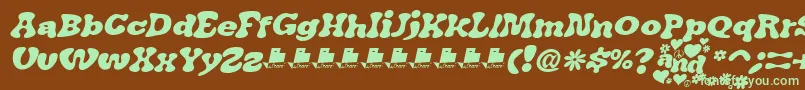 JAirplaneSwashItalicFont-fontti – vihreät fontit ruskealla taustalla