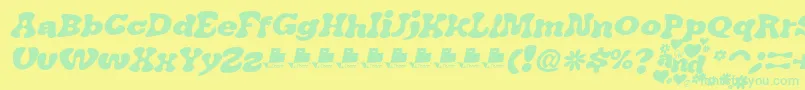 JAirplaneSwashItalicFont Font – Green Fonts on Yellow Background