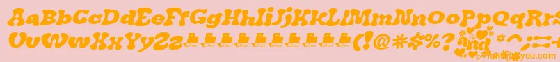 JAirplaneSwashItalicFont-Schriftart – Orangefarbene Schriften auf rosa Hintergrund