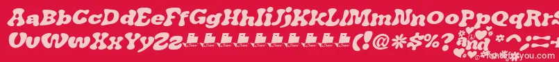 JAirplaneSwashItalicFont Font – Pink Fonts on Red Background