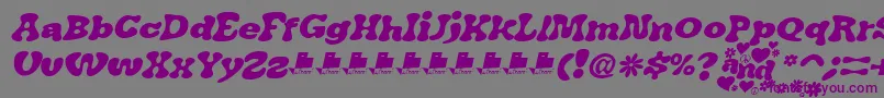 フォントJAirplaneSwashItalicFont – 紫色のフォント、灰色の背景