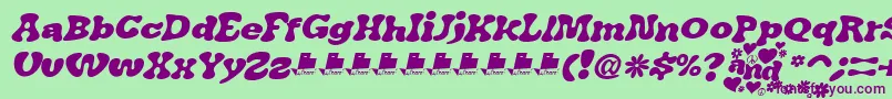 JAirplaneSwashItalicFont Font – Purple Fonts on Green Background