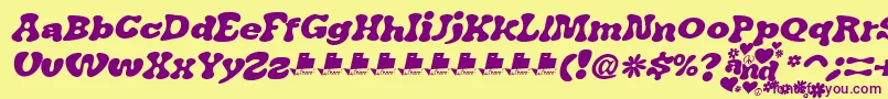 JAirplaneSwashItalicFont Font – Purple Fonts on Yellow Background