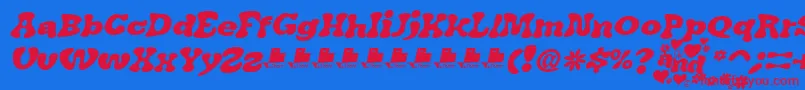 フォントJAirplaneSwashItalicFont – 赤い文字の青い背景