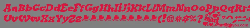 フォントJAirplaneSwashItalicFont – 赤い文字の灰色の背景