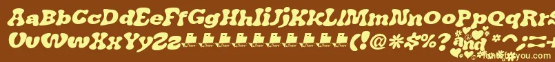 Шрифт JAirplaneSwashItalicFont – жёлтые шрифты на коричневом фоне