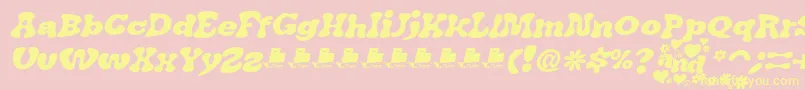 フォントJAirplaneSwashItalicFont – 黄色のフォント、ピンクの背景