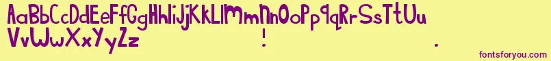 MtfSweetCheeks Font – Purple Fonts on Yellow Background