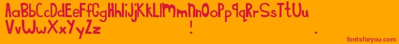 フォントMtfSweetCheeks – オレンジの背景に赤い文字