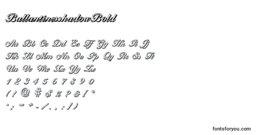 Шрифт BallantinesshadowBold – алфавит, цифры, специальные символы