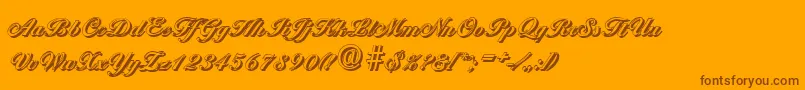 BallantinesshadowBold-Schriftart – Braune Schriften auf orangefarbenem Hintergrund