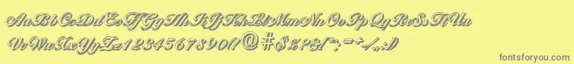 Fonte BallantinesshadowBold – fontes cinzas em um fundo amarelo