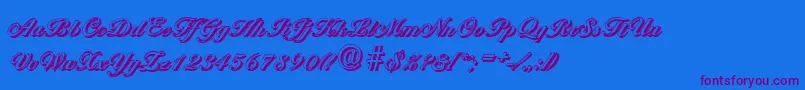 BallantinesshadowBold-Schriftart – Violette Schriften auf blauem Hintergrund