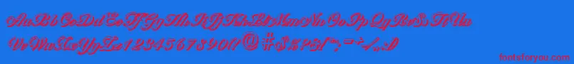 BallantinesshadowBold Font – Red Fonts on Blue Background