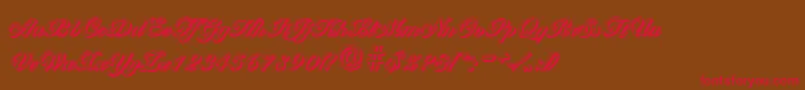 BallantinesshadowBold-Schriftart – Rote Schriften auf braunem Hintergrund