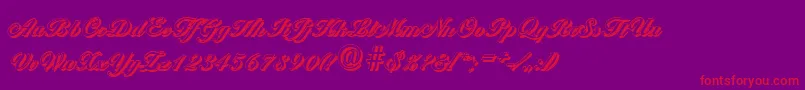 BallantinesshadowBold-Schriftart – Rote Schriften auf violettem Hintergrund