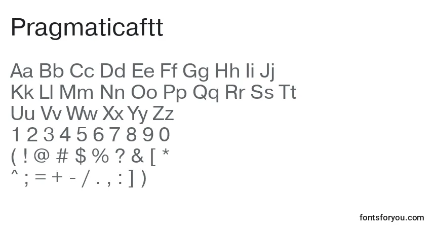 Шрифт Pragmaticaftt – алфавит, цифры, специальные символы