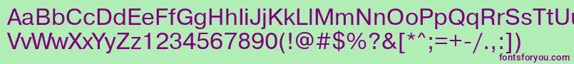 Pragmaticaftt Font – Purple Fonts on Green Background