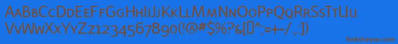 LatinairesCaps Font – Brown Fonts on Blue Background