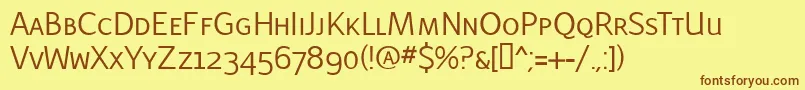 LatinairesCaps Font – Brown Fonts on Yellow Background