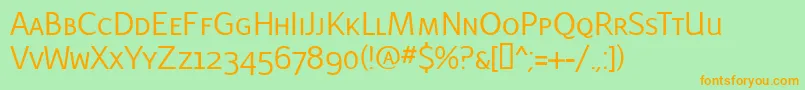 LatinairesCaps Font – Orange Fonts on Green Background