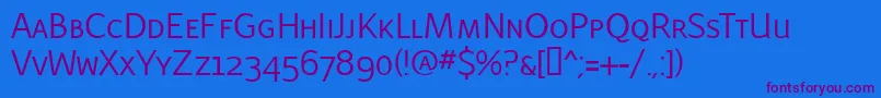LatinairesCaps Font – Purple Fonts on Blue Background