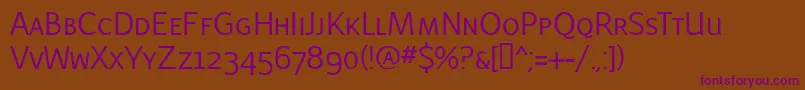 LatinairesCaps Font – Purple Fonts on Brown Background