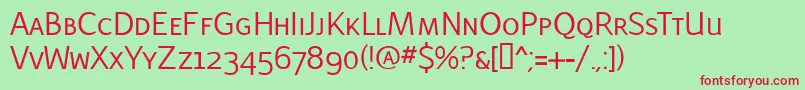 LatinairesCaps-Schriftart – Rote Schriften auf grünem Hintergrund