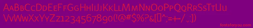 LatinairesCaps Font – Red Fonts on Purple Background