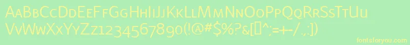 LatinairesCaps Font – Yellow Fonts on Green Background