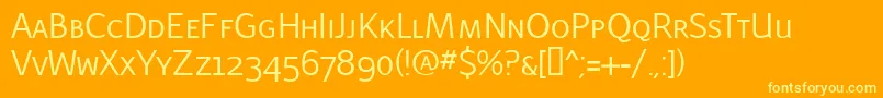 LatinairesCaps Font – Yellow Fonts on Orange Background