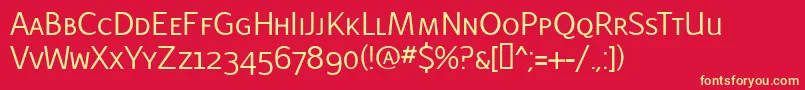 LatinairesCaps-Schriftart – Gelbe Schriften auf rotem Hintergrund