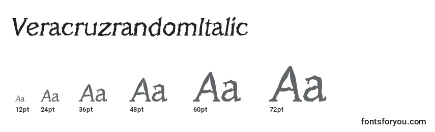 Размеры шрифта VeracruzrandomItalic
