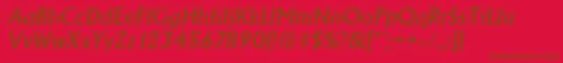 AdelonserialMediumItalic Font – Brown Fonts on Red Background