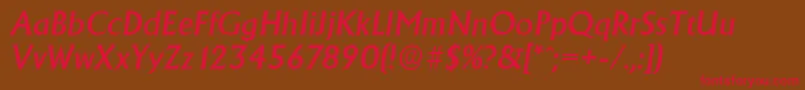 AdelonserialMediumItalic Font – Red Fonts on Brown Background