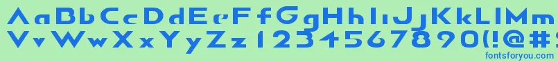 フォントAirborneGp – 青い文字は緑の背景です。