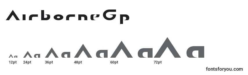 Размеры шрифта AirborneGp