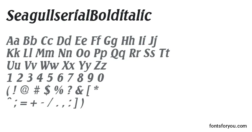 Шрифт SeagullserialBolditalic – алфавит, цифры, специальные символы
