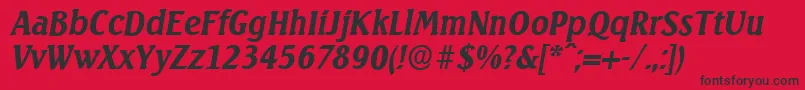 SeagullserialBolditalic Font – Black Fonts on Red Background
