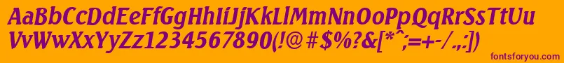 SeagullserialBolditalic Font – Purple Fonts on Orange Background