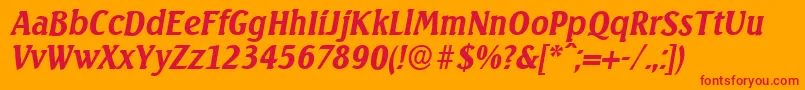 SeagullserialBolditalic-Schriftart – Rote Schriften auf orangefarbenem Hintergrund