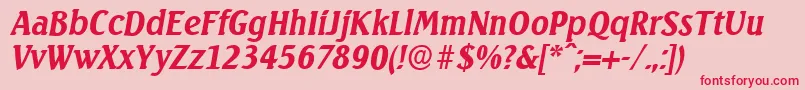 フォントSeagullserialBolditalic – ピンクの背景に赤い文字