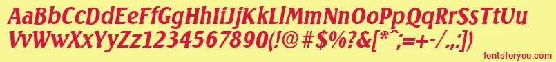 SeagullserialBolditalic Font – Red Fonts on Yellow Background