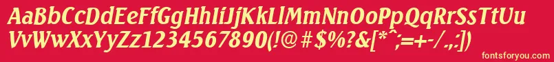 SeagullserialBolditalic Font – Yellow Fonts on Red Background