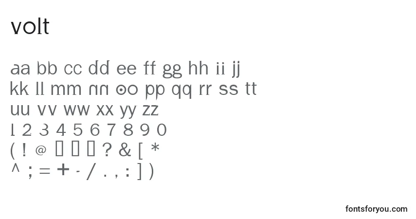 Schriftart Volt – Alphabet, Zahlen, spezielle Symbole