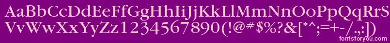 Garamondbookctt Font – Pink Fonts on Purple Background