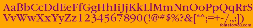 Garamondbookctt Font – Purple Fonts on Orange Background