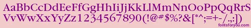 Garamondbookctt Font – Purple Fonts on Pink Background