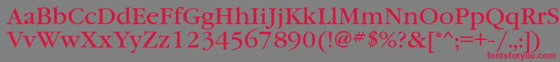 Garamondbookctt Font – Red Fonts on Gray Background