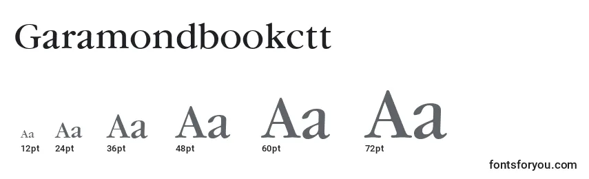 Размеры шрифта Garamondbookctt